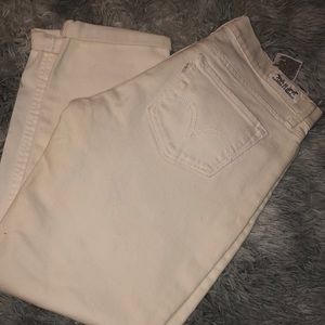 White Levi Capris